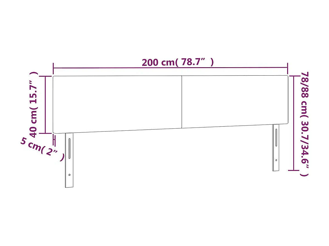 Têtes de lit 2 pcs Bleu foncé 100x5x78/88 cm Velours