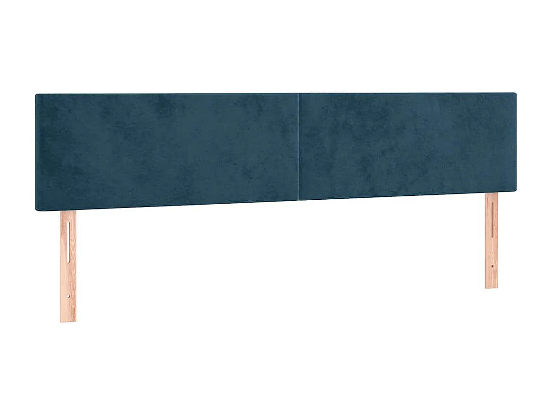 Têtes de lit 2 pcs Bleu foncé 100x5x78/88 cm Velours