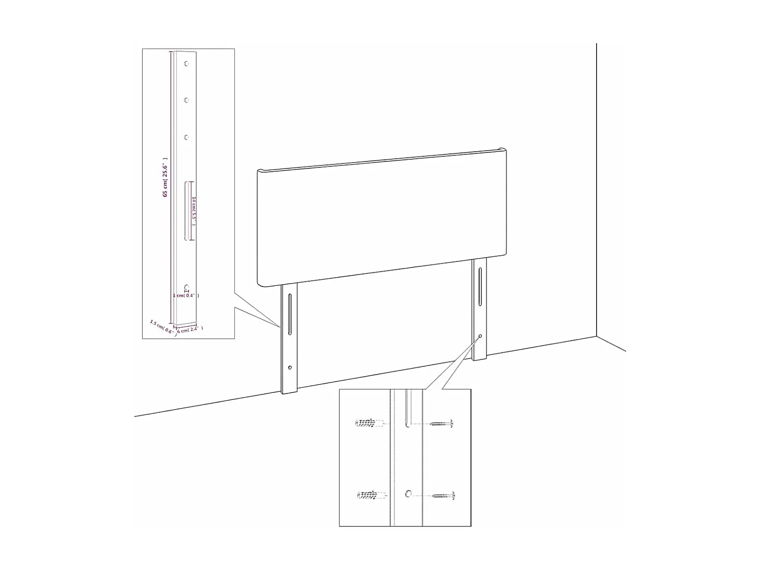 Têtes de lit 2 pcs Bleu foncé 100x5x78/88 cm Velours