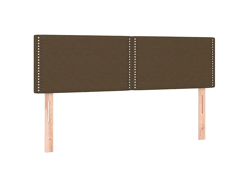Hoofdborden 144x5x78/88 cm stof donkerbruin