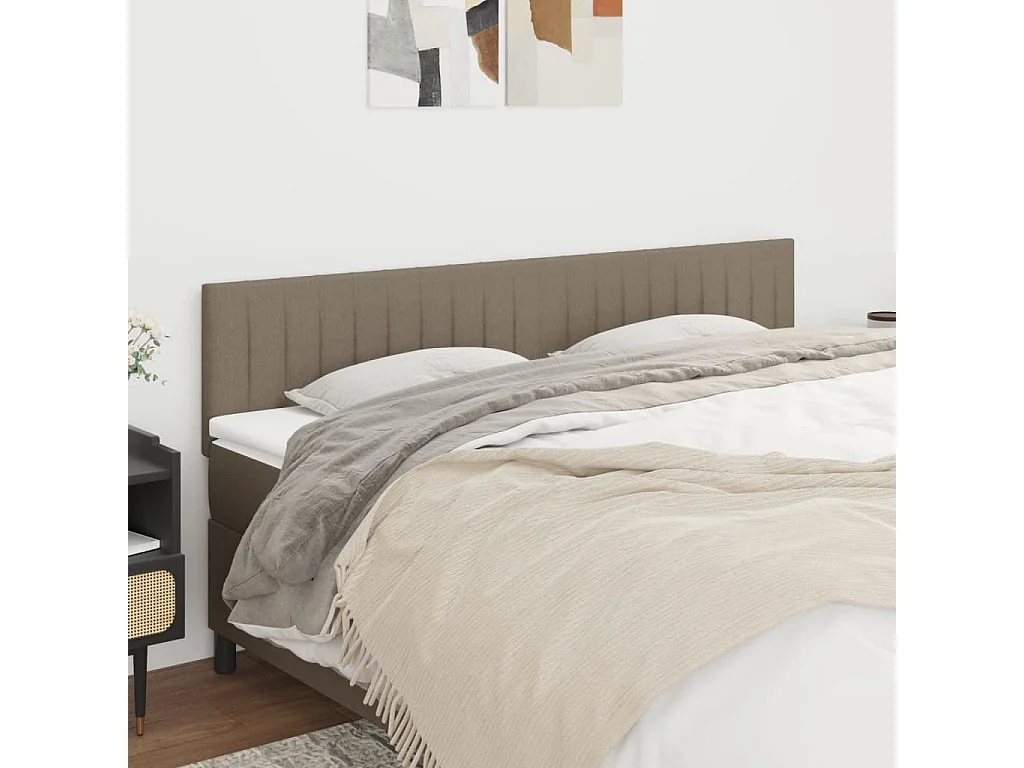 Têtes de lit Taupe 200x5x78/88 cm Tissu