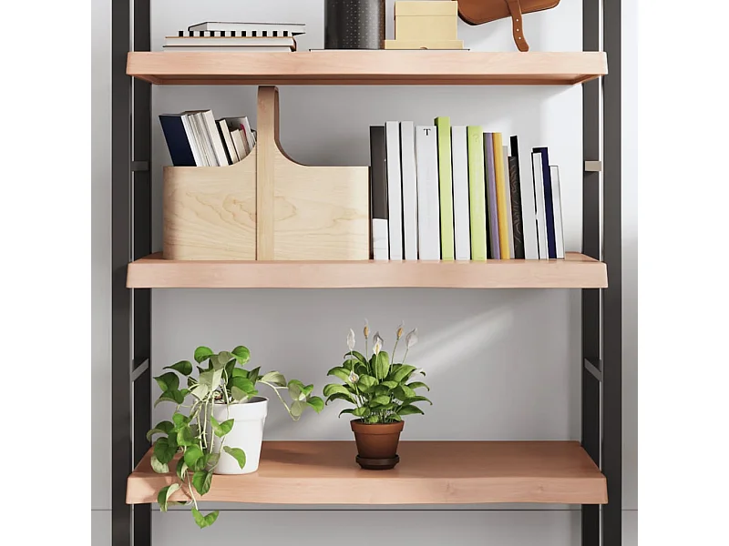 Wandschap 80x60x(2-6) cm behandeld massief eikenhout lichtbruin