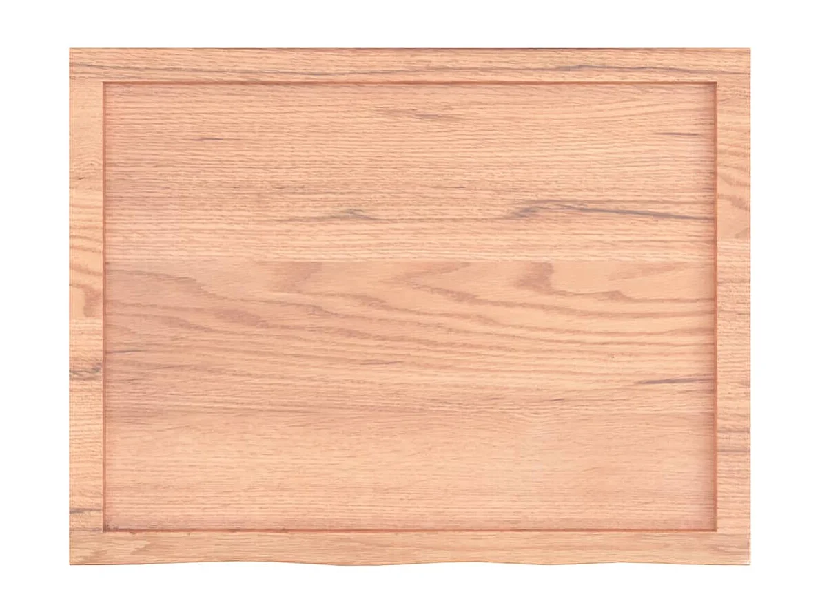 Wandschap 80x60x(2-6) cm behandeld massief eikenhout lichtbruin