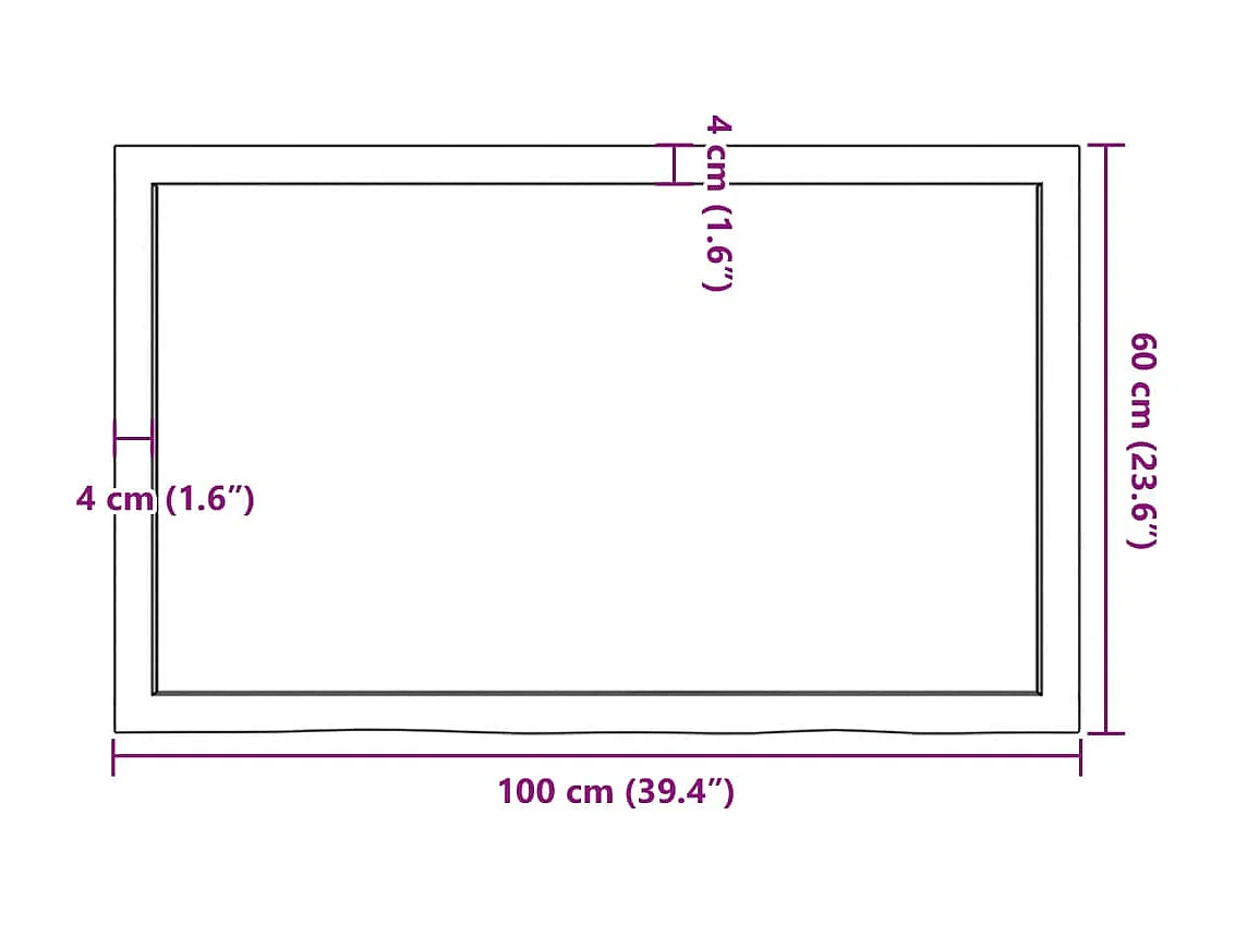 Wandregal Hellbraun 100x60x(2-4) cm Massivholz Eiche Behandelt