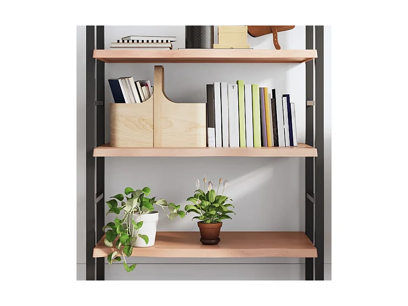 Wandregal Hellbraun 100x50x(2-4) cm Massivholz Eiche Behandelt