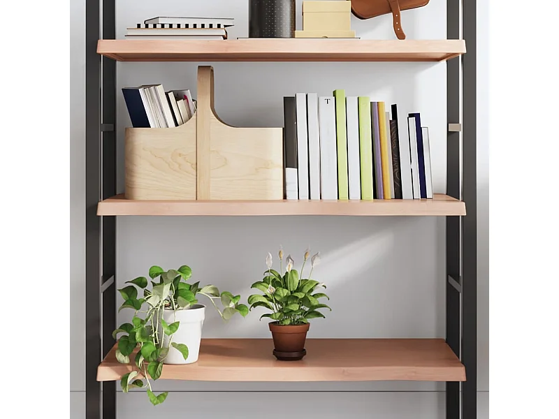 Wandregal Hellbraun 100x50x(2-4) cm Massivholz Eiche Behandelt