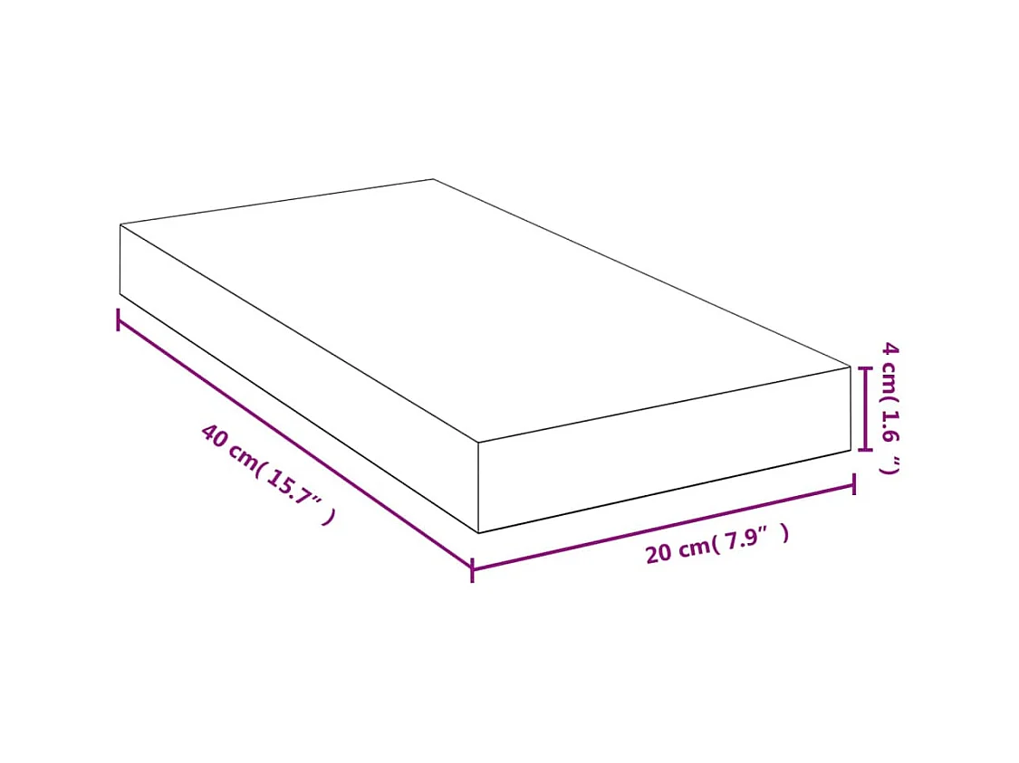 Étagère murale 40x20x4 cm bambou