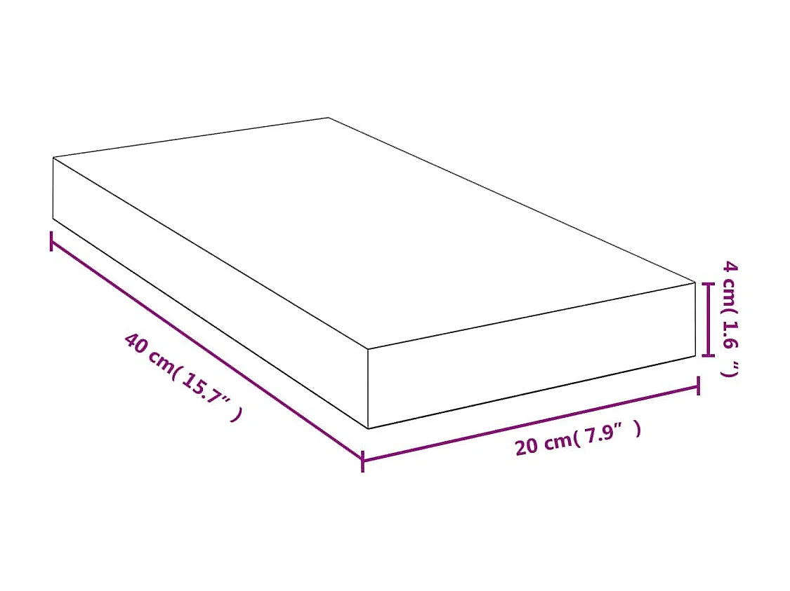 Étagère murale 40x20x4 cm bambou