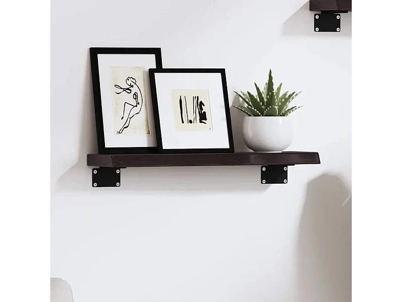 Estante de pared madera roble tratada marrón oscuro 40x10x2 cm