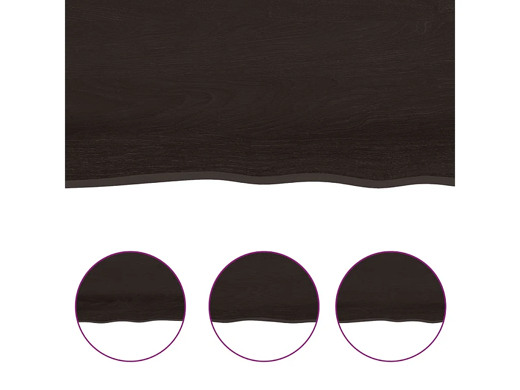 Étagère murale marron foncé 40x10x2 cm bois chêne massif traité