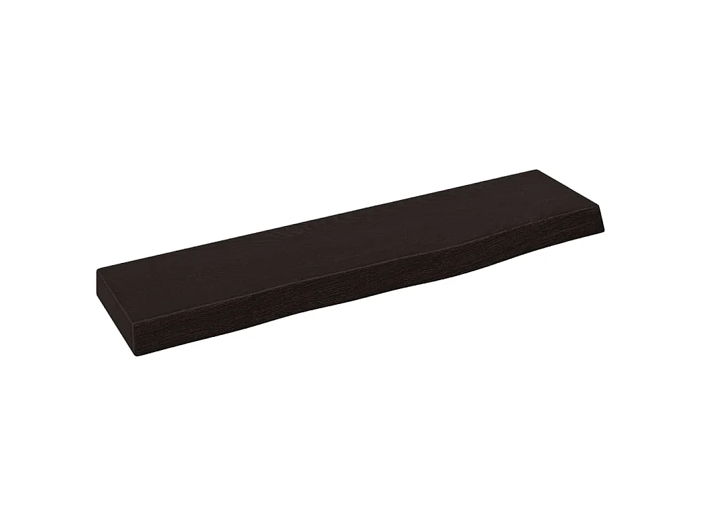 Wandregal Dunkelbraun 40x10x2 cm Massivholz Eiche Behandelt