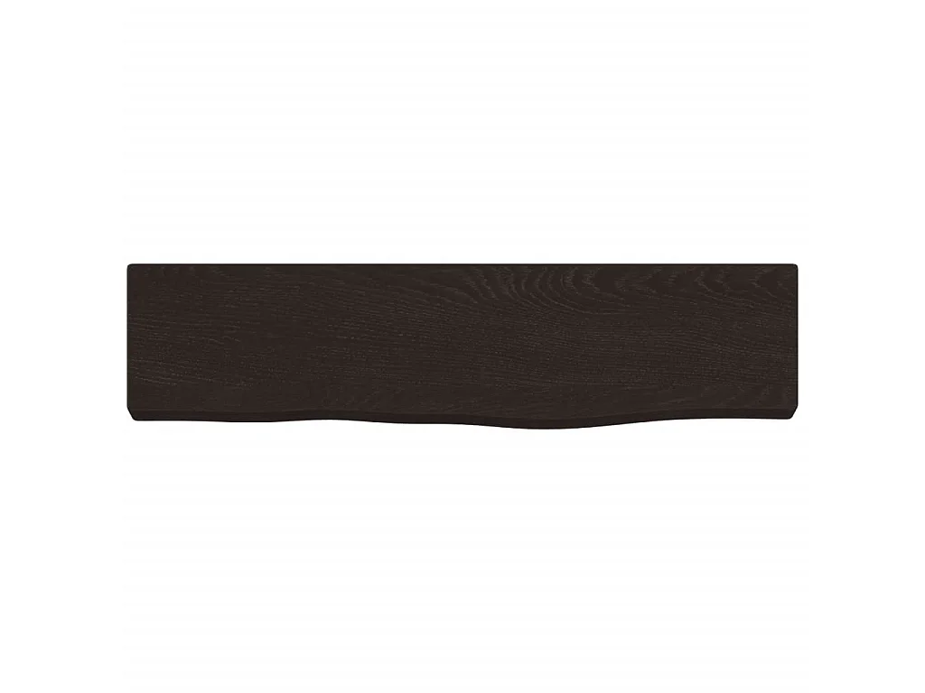 Wandregal Dunkelbraun 40x10x2 cm Massivholz Eiche Behandelt