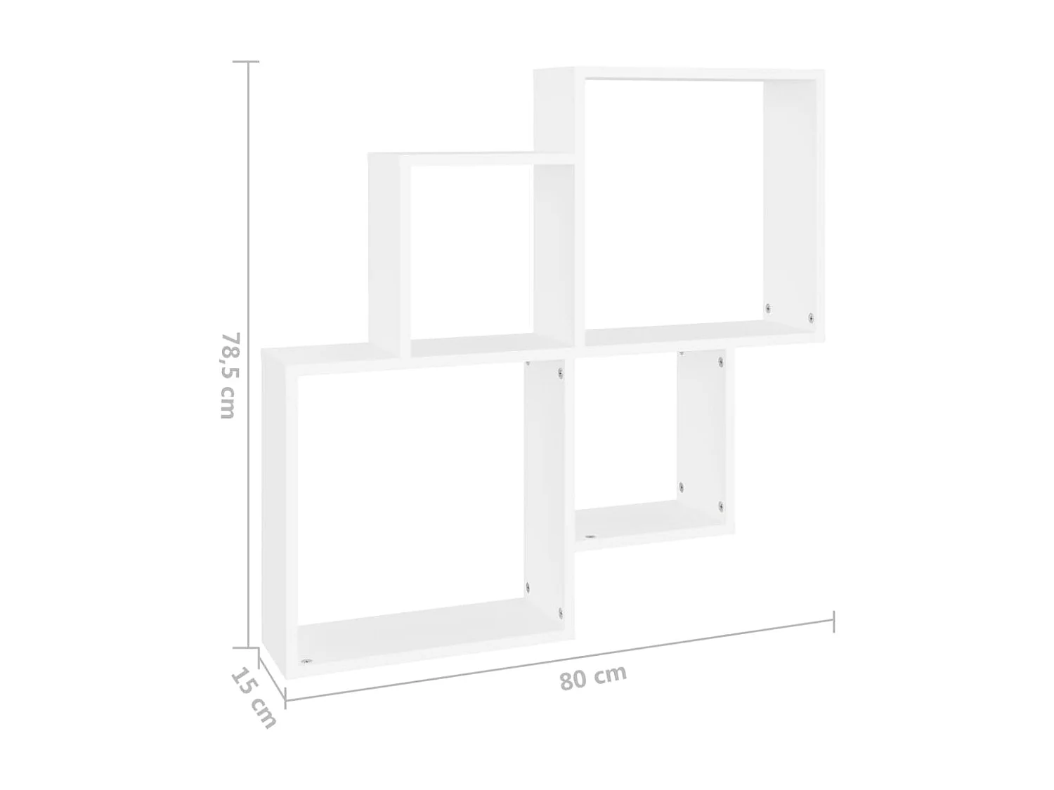 Würfelregal Weiß 80x15x78,5 cm Holzwerkstoff
