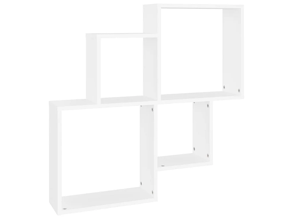 Wandschap kubus 80x15x78,5 cm bewerkt hout wit