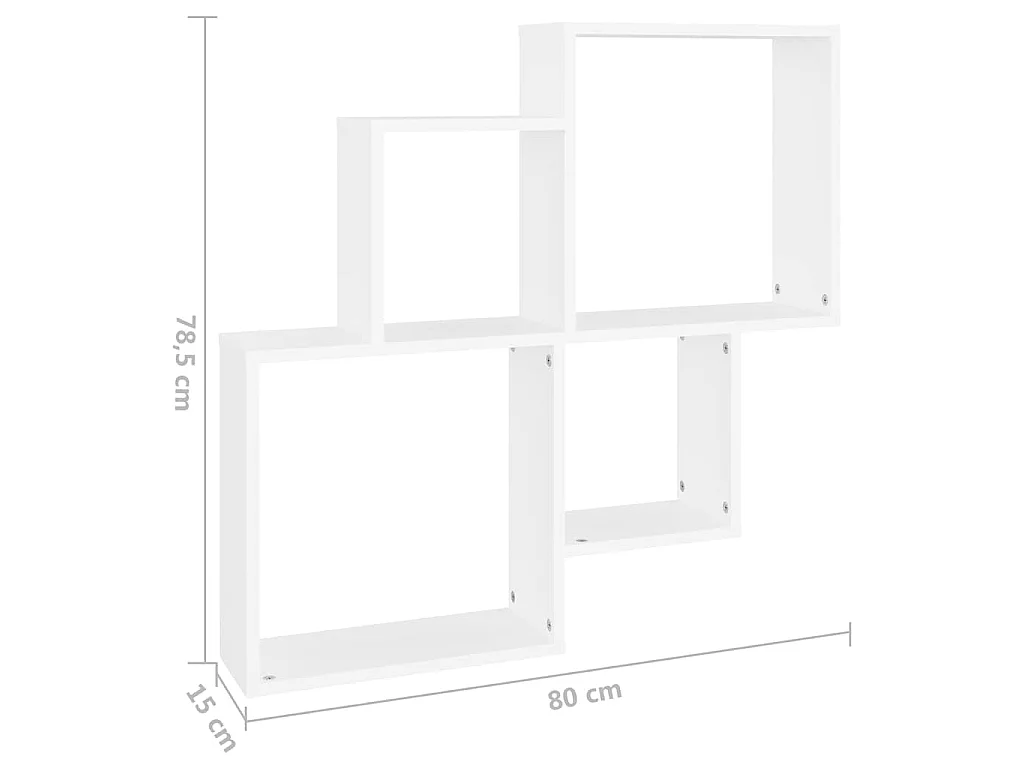 Étagère murale cube Blanc 80x15x78,5 cm Bois d’ingénierie