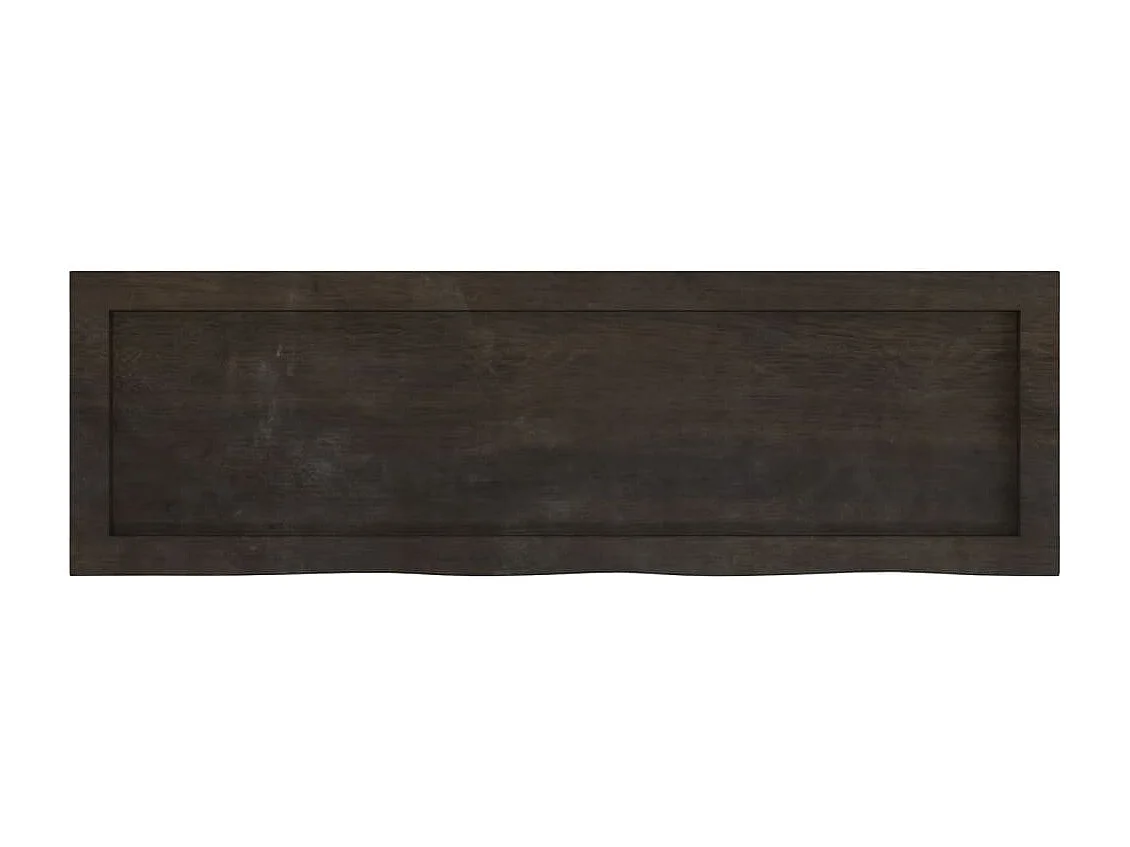 Wandregal Dunkelbraun 100x30x(2-6)cm Massivholz Eiche Behandelt