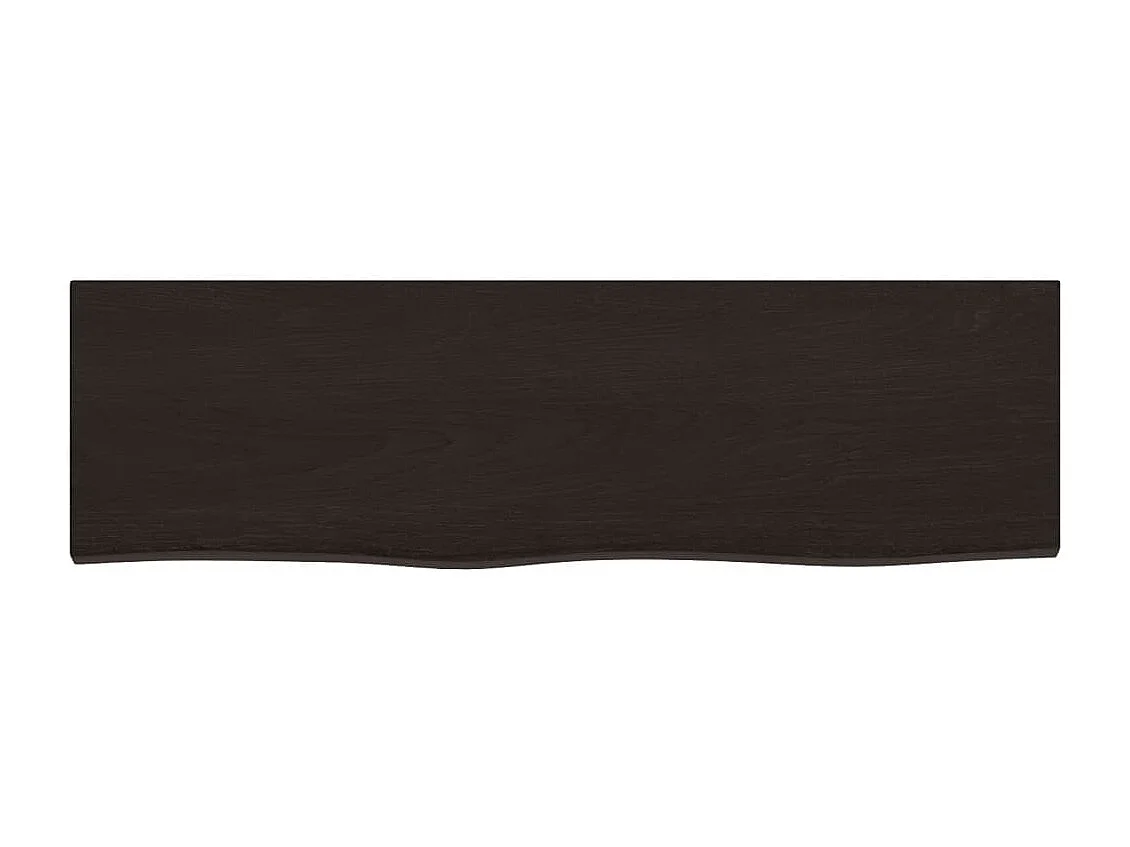 Wandregal Dunkelbraun 100x30x(2-6)cm Massivholz Eiche Behandelt