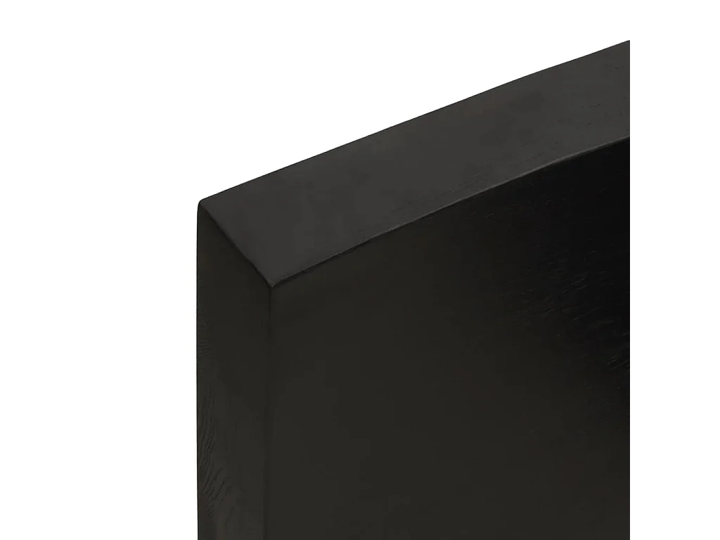 Wandregal Dunkelbraun 100x30x(2-6)cm Massivholz Eiche Behandelt