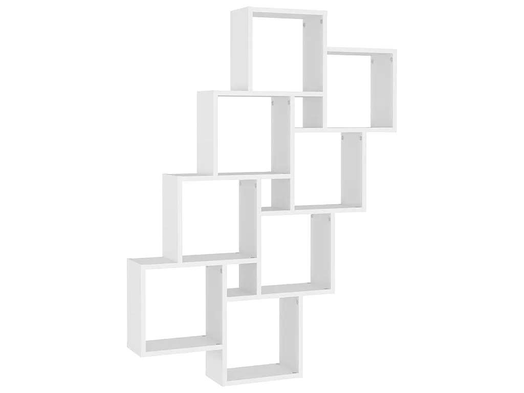 Wandschap kubus 90x15x119 cm bewerkt hout wit