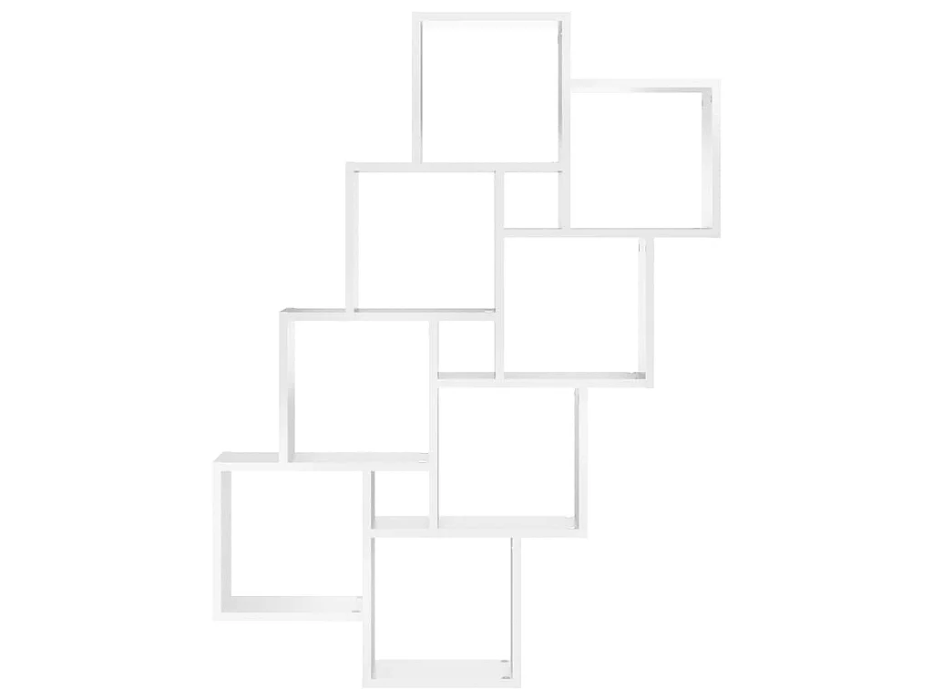 Wandschap kubus 90x15x119 cm bewerkt hout wit
