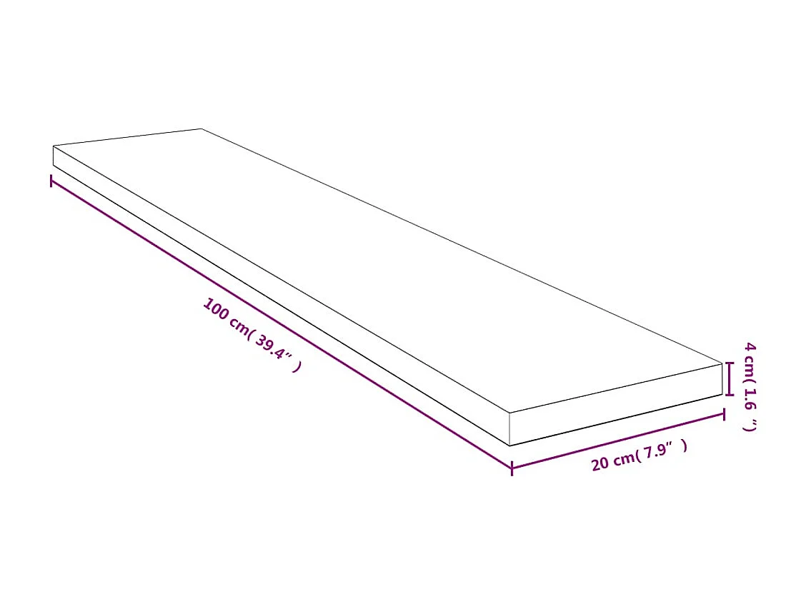 Étagère murale 100x20x4 cm bambou