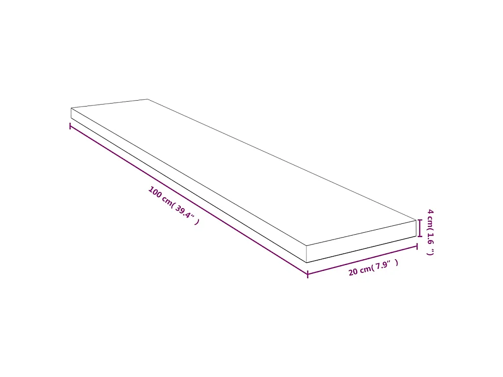 Étagère murale 100x20x4 cm bambou