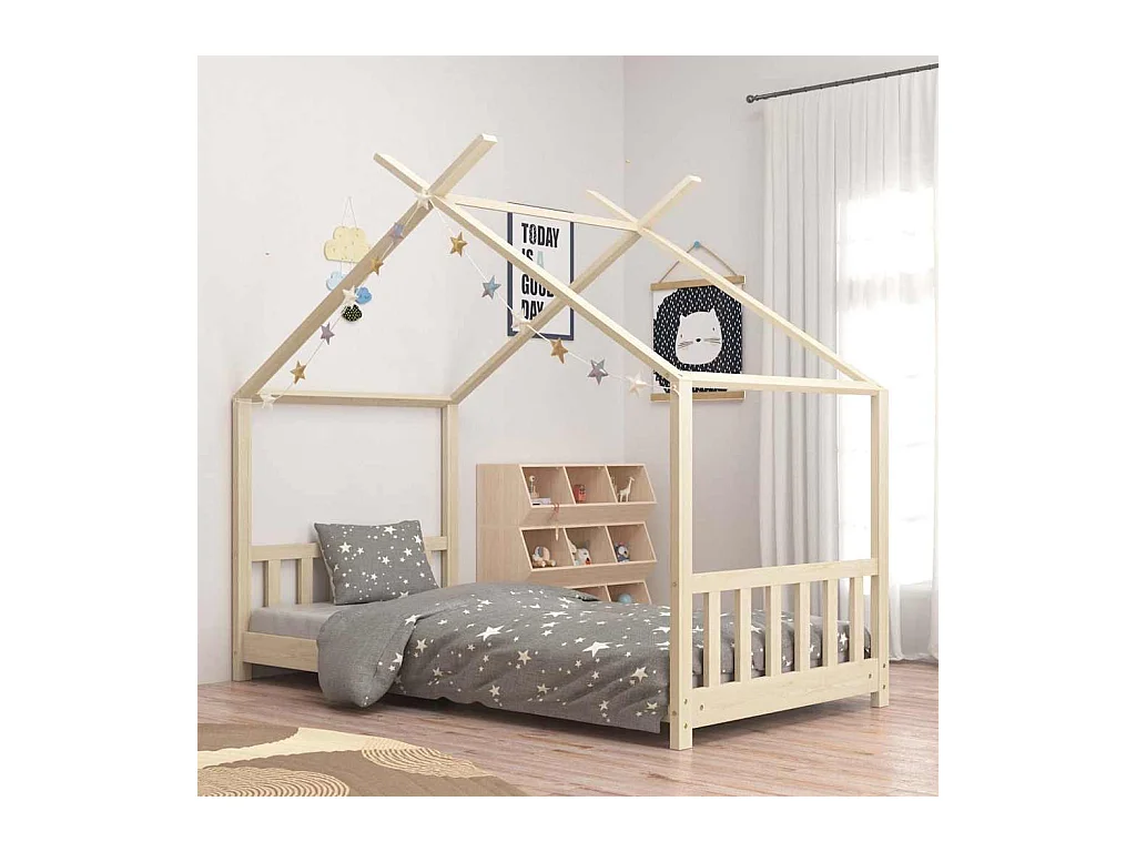 Cadre de lit d'enfant Bois de pin massif 70x140 cm