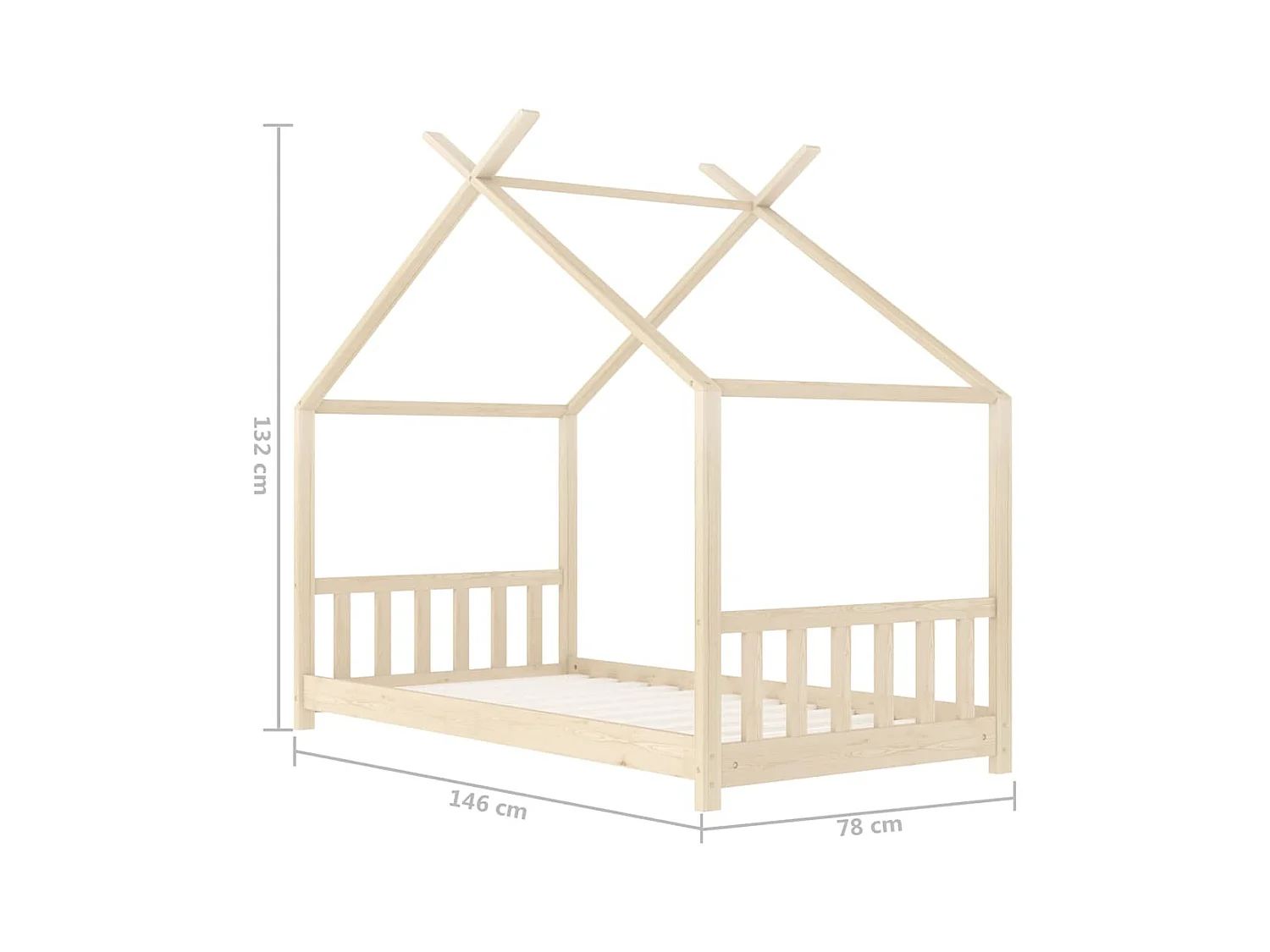 Cadre de lit d'enfant Bois de pin massif 70x140 cm
