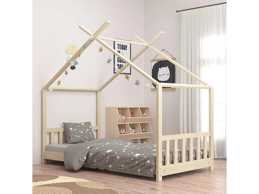 Cadre de lit d'enfant Bois de pin massif 70x140 cm