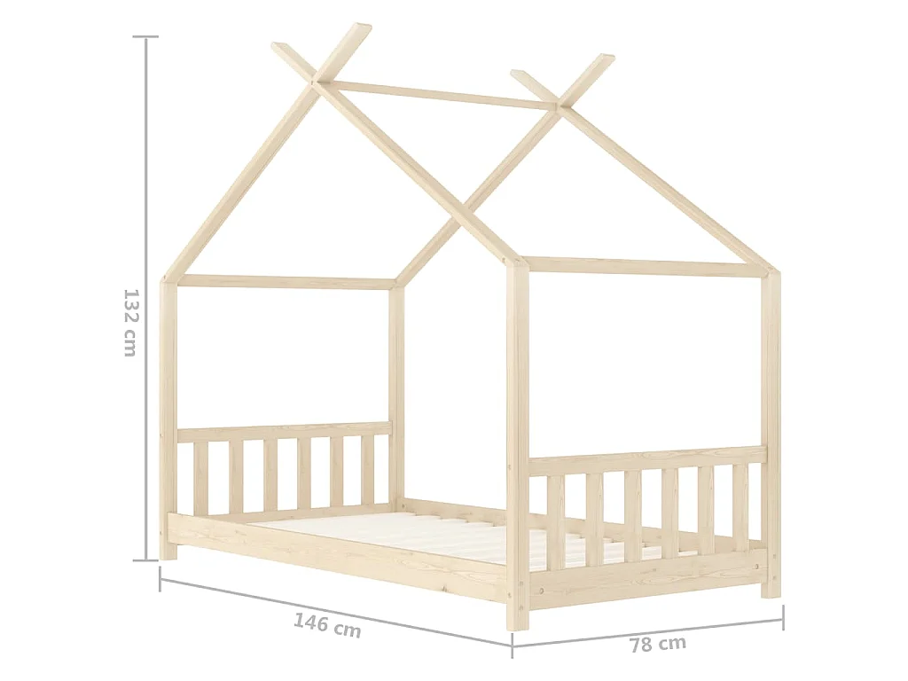 Cadre de lit d'enfant Bois de pin massif 70x140 cm