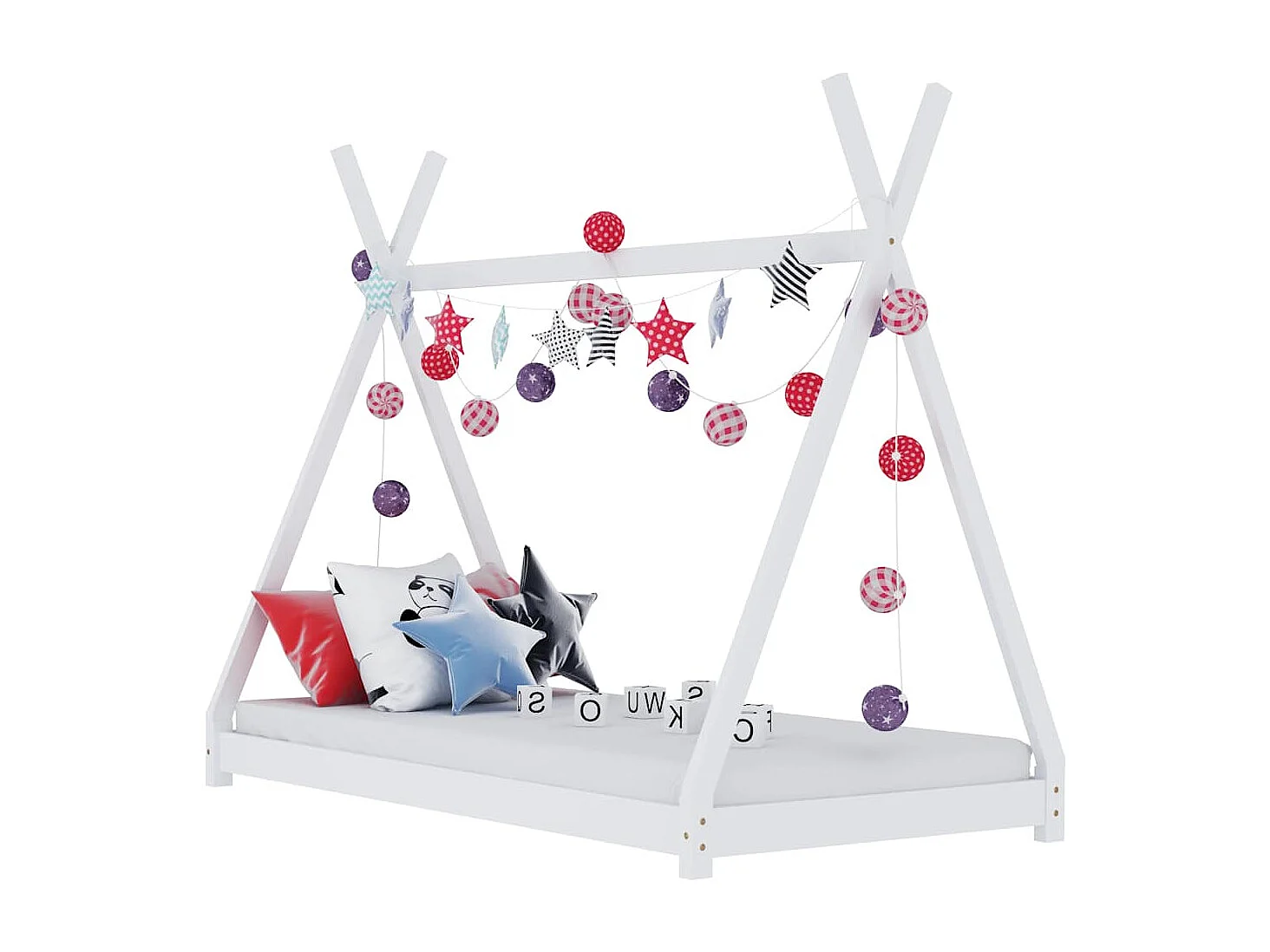 Cadre de lit d'enfant Blanc Bois de pin massif 70x140 cm