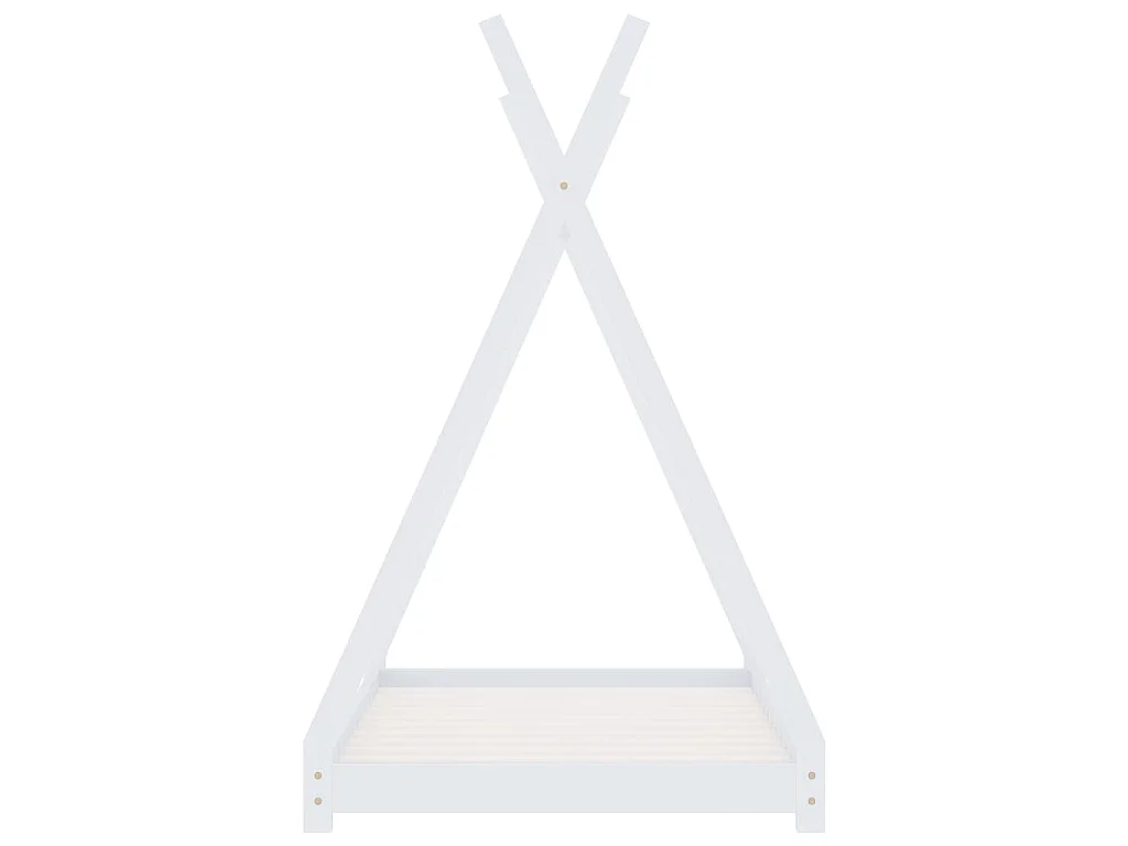 Cadre de lit d'enfant Blanc Bois de pin massif 70x140 cm