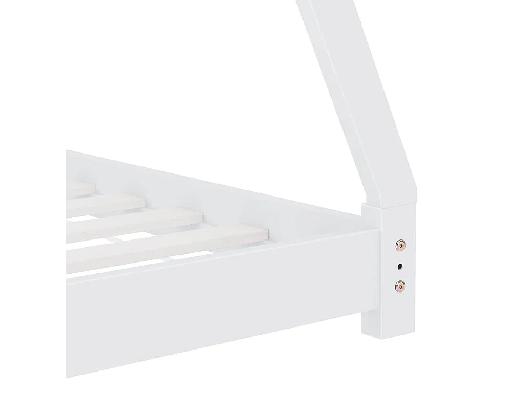 Cadre de lit d'enfant Blanc Bois de pin massif 70x140 cm