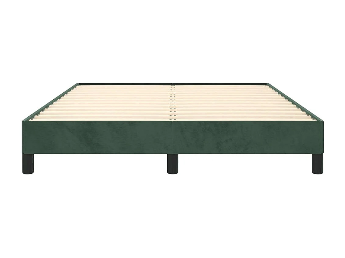 Estrutura de cama sem colchão 140x200 cm veludo verde-escuro