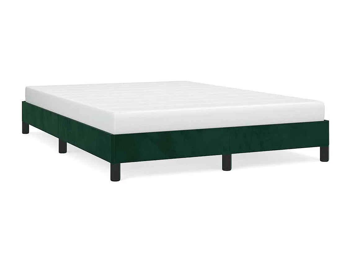 Cadre de lit sans matelas vert foncé 140x200 cm velours