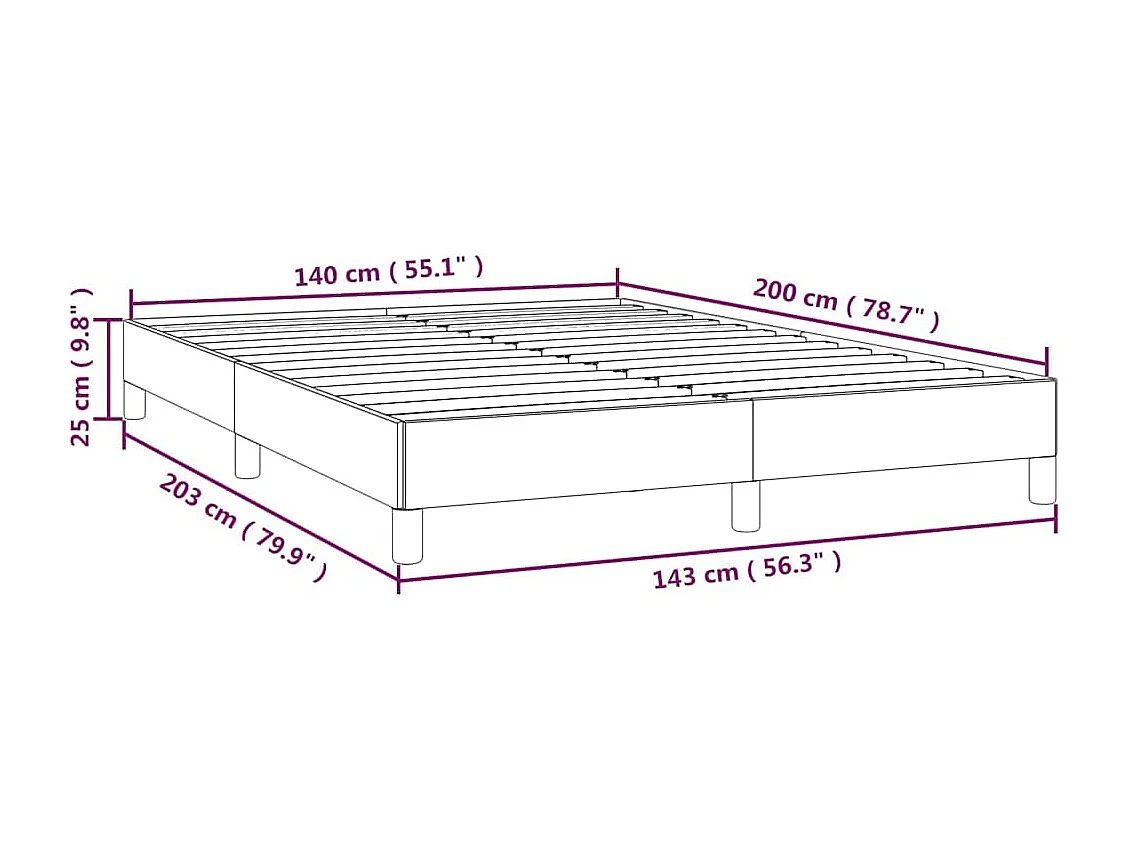 Cadre de lit sans matelas vert foncé 140x200 cm velours