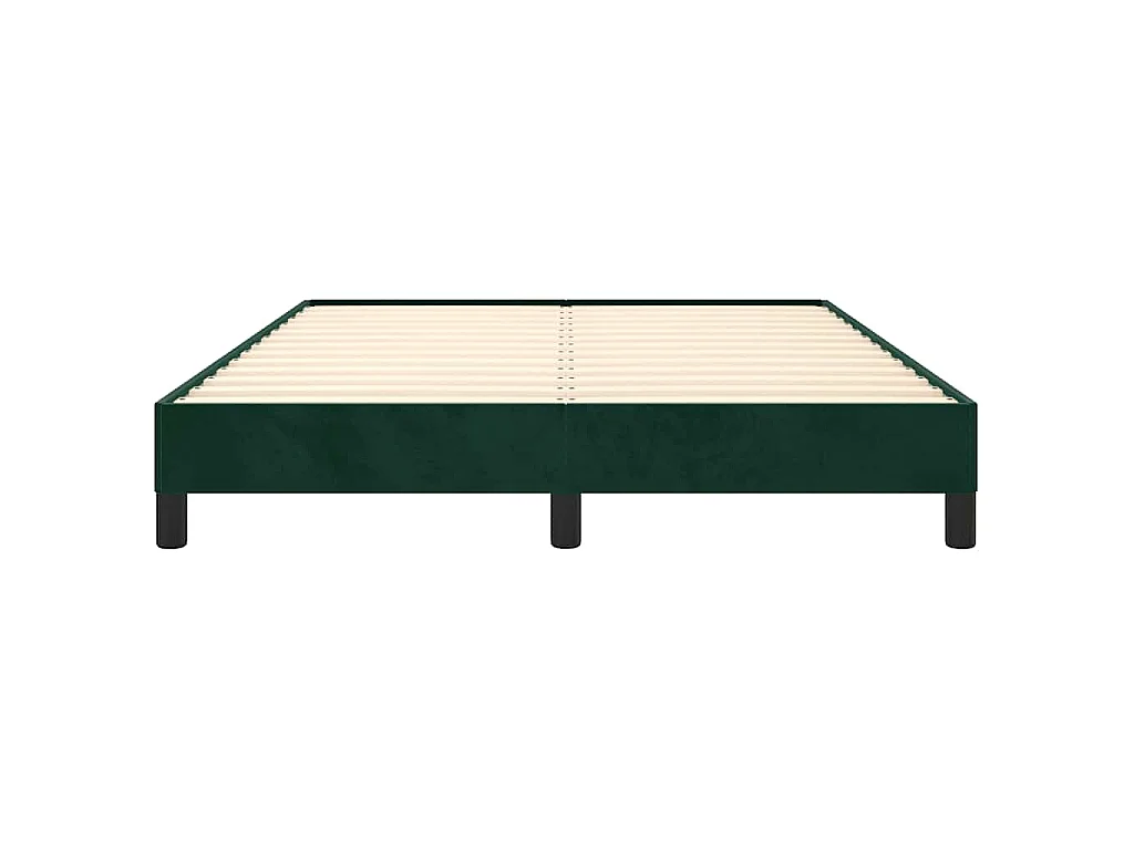 Cadre de lit sans matelas vert foncé 140x200 cm velours