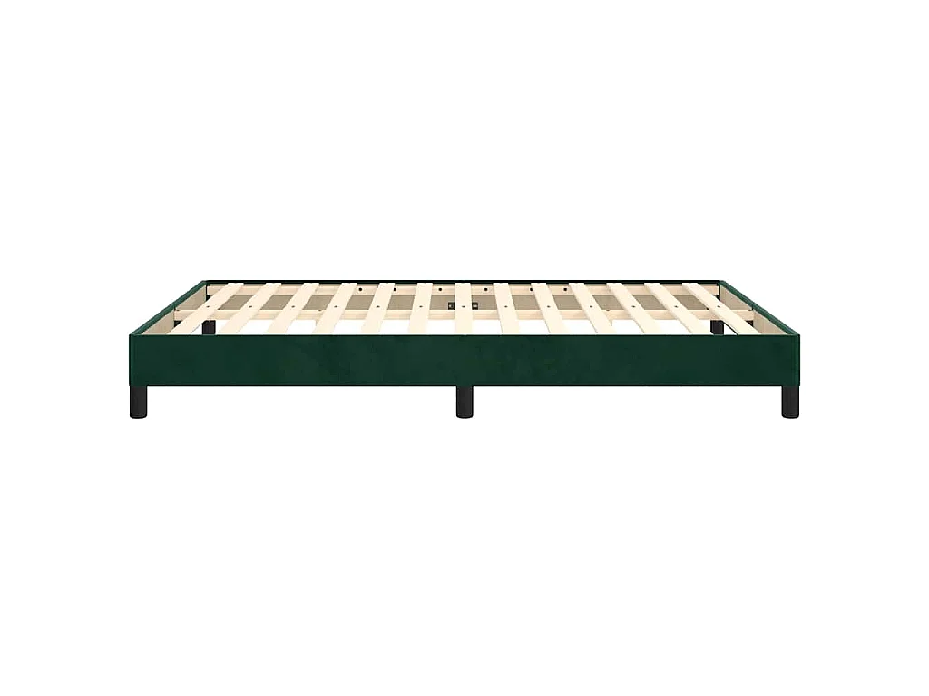 Cadre de lit sans matelas vert foncé 140x200 cm velours