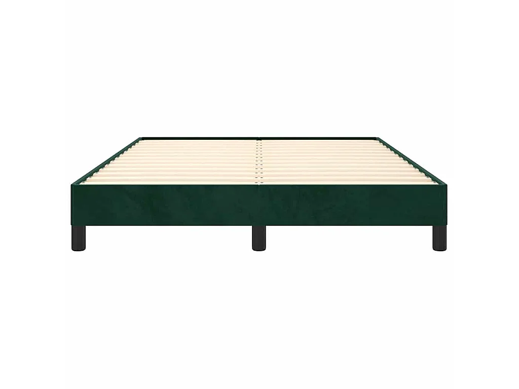 Cadre de lit sans matelas vert foncé 140x200 cm velours
