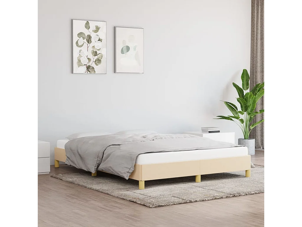 Giroletto senza Materasso Crema 140x200 cm in Tessuto