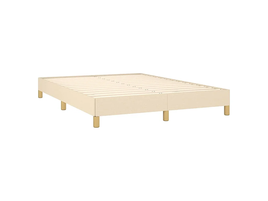 Cadre de lit sans matelas crème 140x200 cm tissu