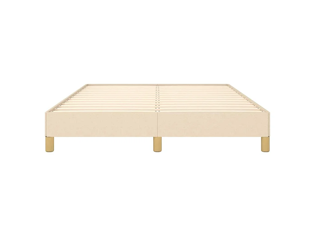 Cadre de lit sans matelas crème 140x200 cm tissu