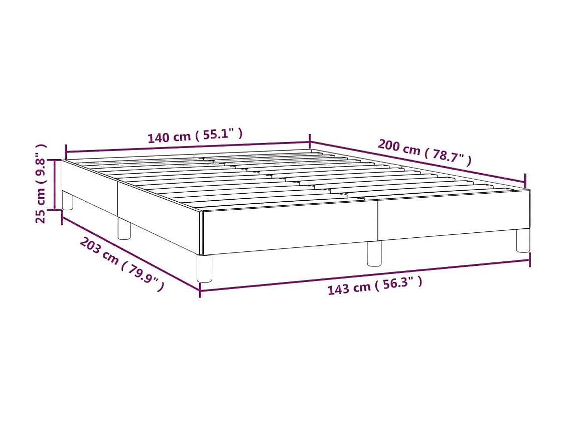 Cadre de lit sans matelas blanc 140x200 cm similicuir