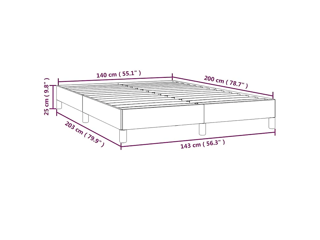 Cadre de lit sans matelas blanc 140x200 cm similicuir