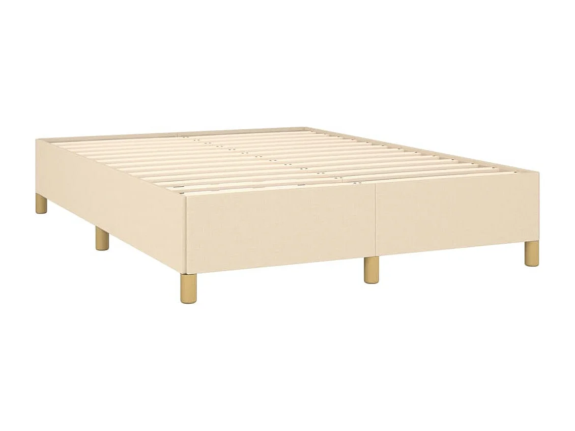 Cadre de lit sans matelas crème 140x190 cm tissu