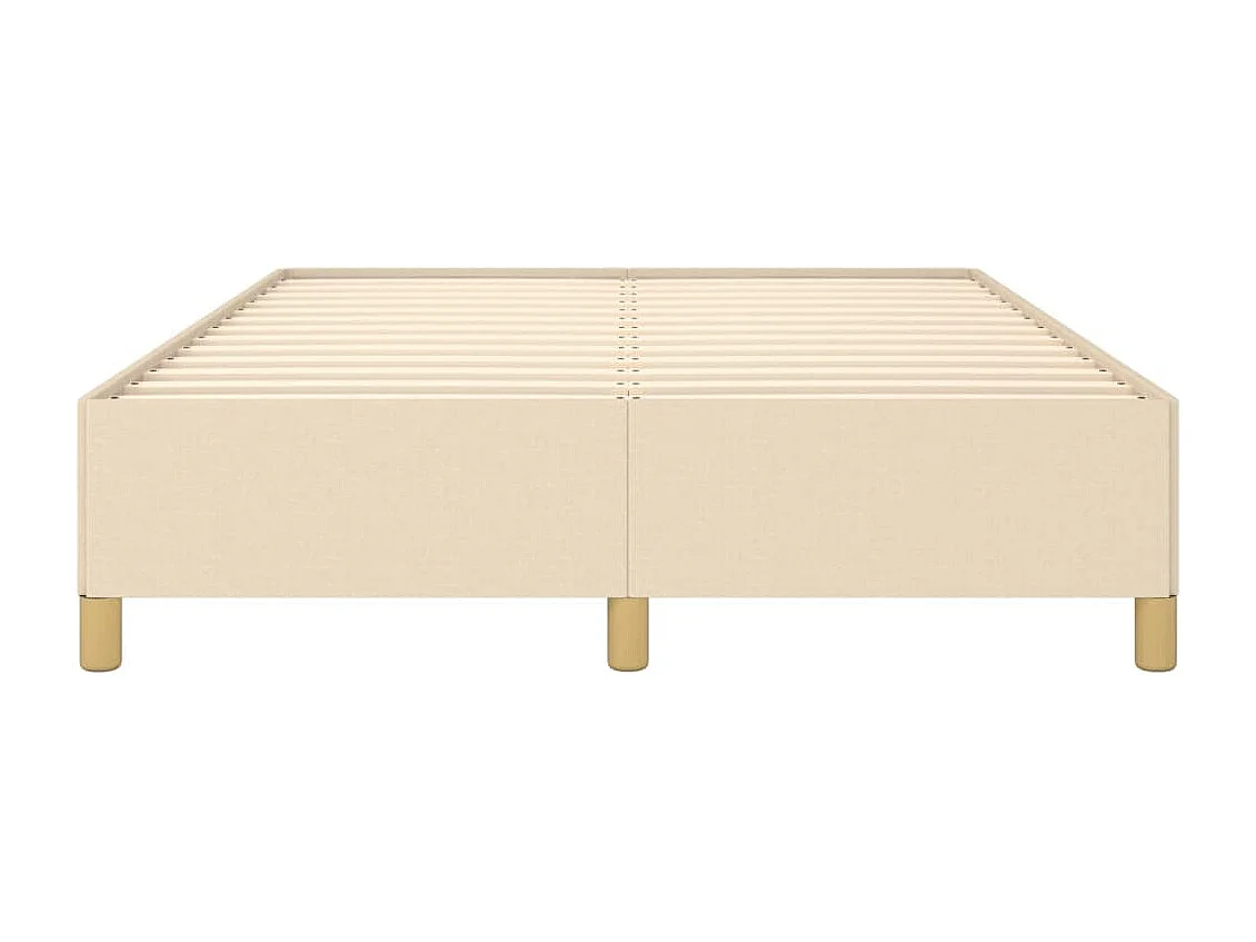 Cadre de lit sans matelas crème 140x190 cm tissu
