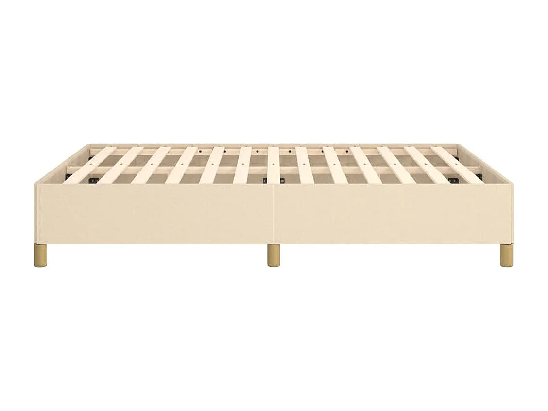 Cadre de lit sans matelas crème 140x190 cm tissu