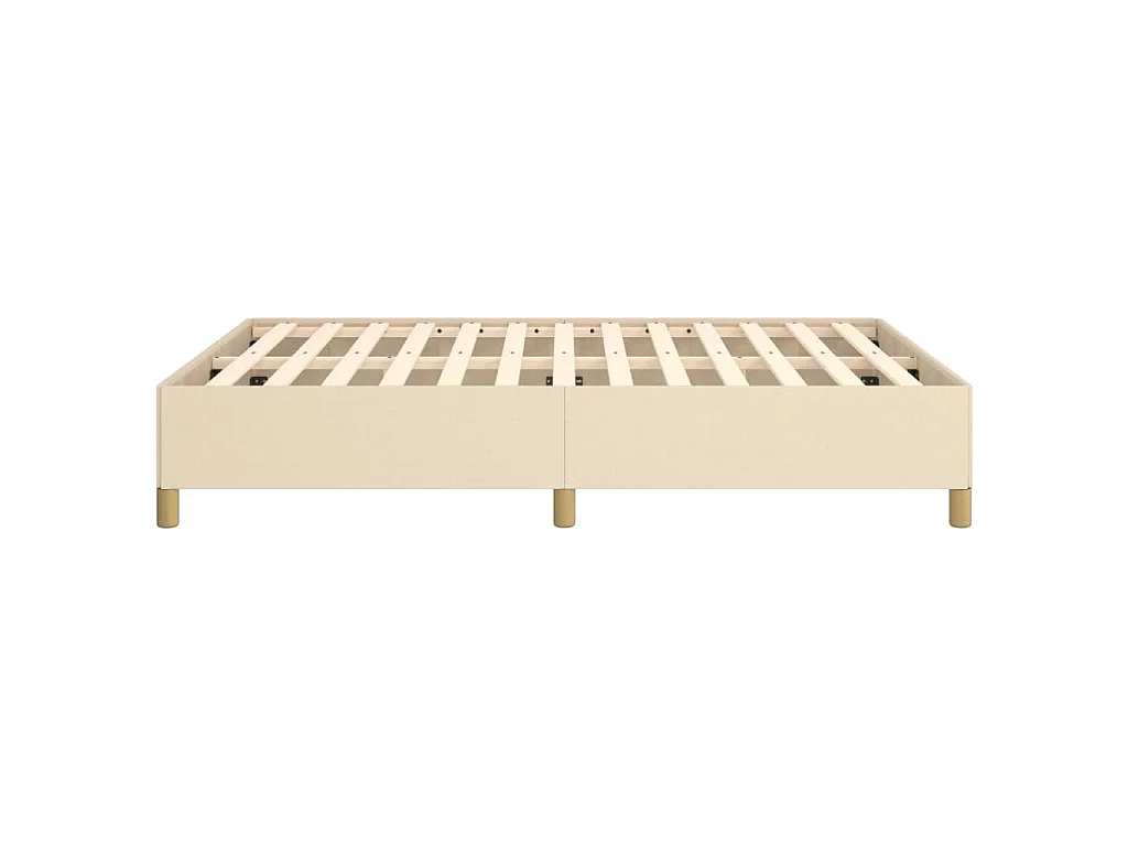 Cadre de lit sans matelas crème 140x190 cm tissu