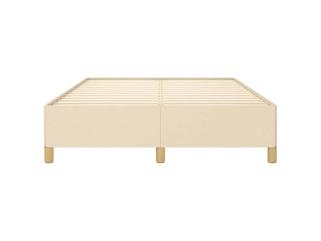 Cadre de lit sans matelas crème 140x190 cm tissu