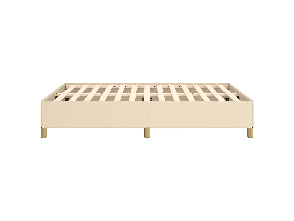 Cadre de lit sans matelas crème 140x190 cm tissu